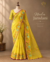 Dhaka Muslin Jamdani - Mustard Yellow