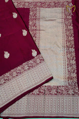 Pure Banarasi Malai Pattu - Maroon