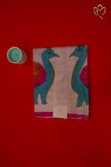 Pure Soft Silk - Blue & Baby Pink