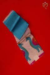 Pure Soft Silk - Blue & Baby Pink