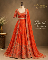Designer Lehenga - Vibrant Orange