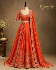 Designer Lehenga - Vibrant Orange