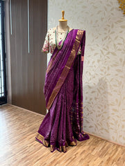 Ikkat Pattu - Royal Purple Saree