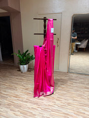 Banarasi Silk Saree - Rani Pink