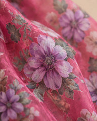 Organza - Pink Floral Printed