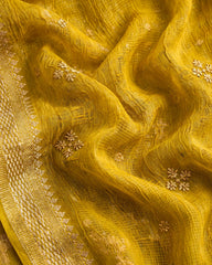 Tussar Georgette - Mustard Yellow