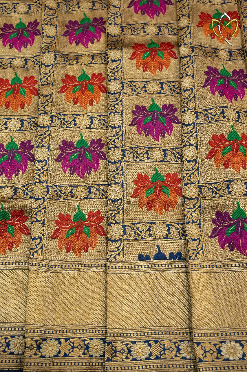 Banarasi Pattu - Navy Blue