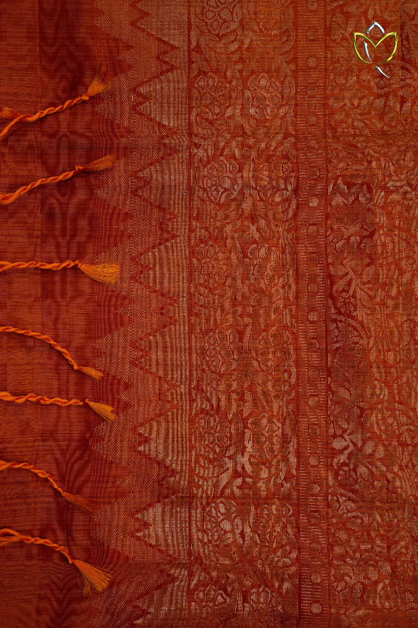Lightweight Pattu - Rama Green & Orange